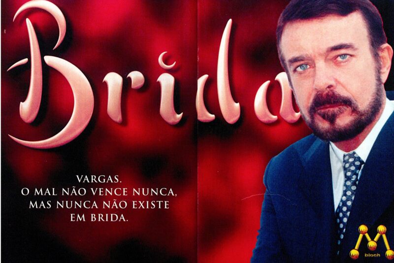 Brida da Rede Manchete - Imagem Rubens de Falco em Campanha de Lançamento da novela Brida, TV Manchete, 1998