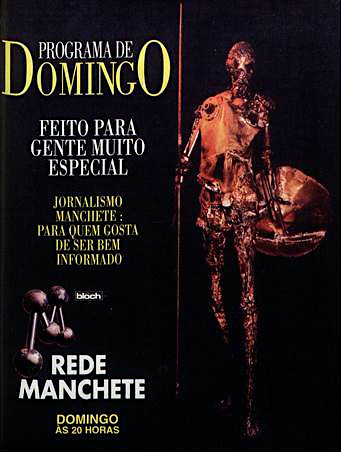 Jornalismo da Rede Manchete - 2 Anuncio impresso do Programa de Domingo EM 1995