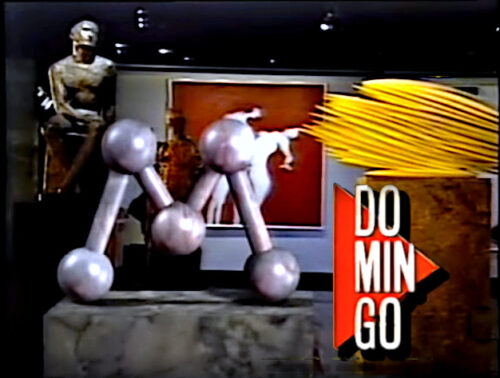 Jornalismo da Rede Manchete - Imagem 5 Montagem com a abertura do Programa de Domingo de 1994 com logo de 1990
